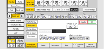 Illustration de l'écran du panneau de commande