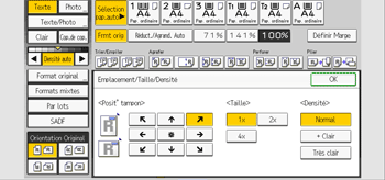 Illustration de l'écran du panneau de commande