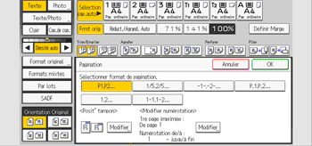 Illustration de l'écran du panneau de commande