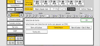 Illustration de l'écran du panneau de commande