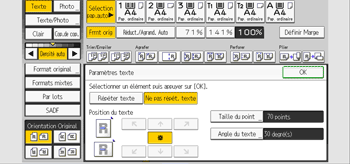 Illustration de l'écran du panneau de commande