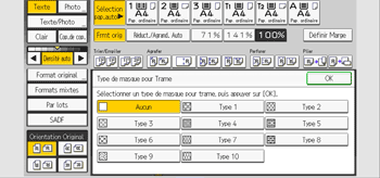 Illustration de l'écran du panneau de commande
