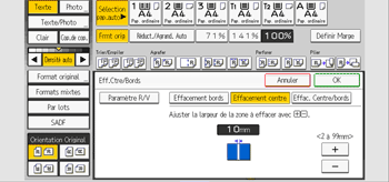 Illustration de l'écran du panneau de commande