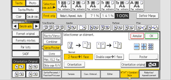 Illustration de l'écran du panneau de commande
