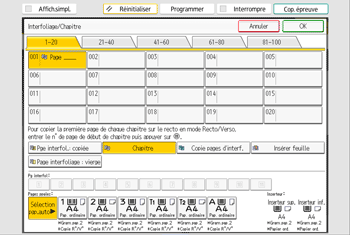 Illustration de l'écran du panneau de commande