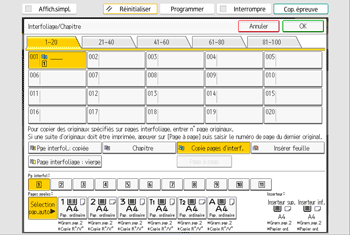 Illustration de l'écran du panneau de commande