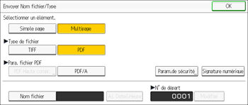 Illustration de l'écran du panneau de commande