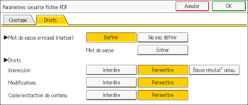 Illustration de l'écran du panneau de commande