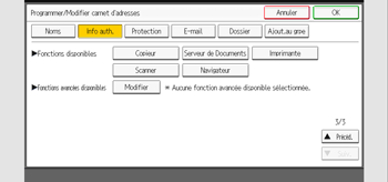 Illustration de l'écran du panneau de commande