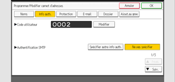 Illustration de l'écran du panneau de commande