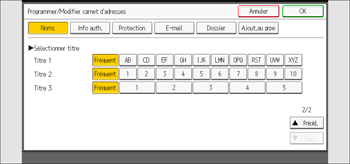 Illustration de l'écran du panneau de commande