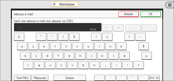 Illustration de l'écran du panneau de commande