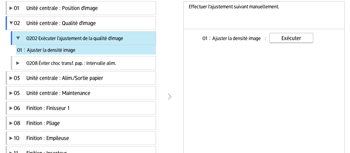 Illustration de l'écran du panneau de commande
