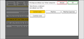 Illustration de l'écran du panneau de commande