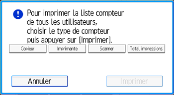 Illustration de l'écran du panneau de commande