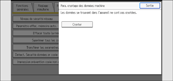 Illustration de l'écran du panneau de commande