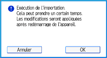 Illustration de l'écran du panneau de commande