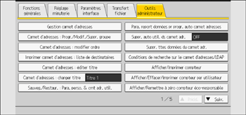 Illustration de l'écran du panneau de commande