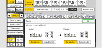 A kezelőpanel ismertetése