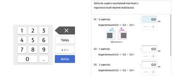 A kezelőpanel ismertetése