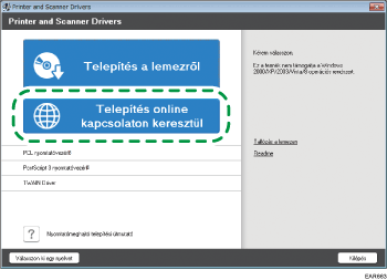 Az illesztőprogram-telepítő ábrája