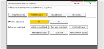 A kezelőpanel ismertetése