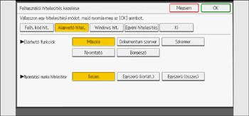 A kezelőpanel ismertetése