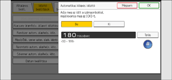 A kezelőpanel ismertetése