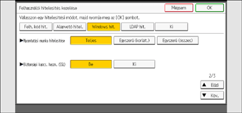 A kezelőpanel ismertetése