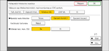 A kezelőpanel ismertetése