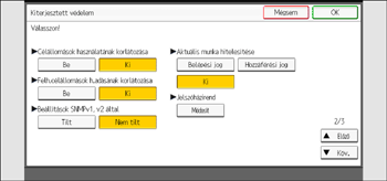 A kezelőpanel ismertetése