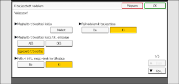 A kezelőpanel ismertetése