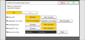 A kezelőpanel ismertetése