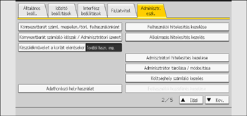 A kezelőpanel ismertetése