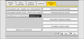 A kezelőpanel ismertetése