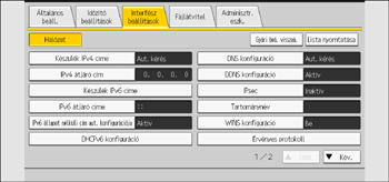 A kezelőpanel ismertetése