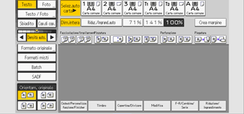Illustrazione della schermata sul pannello di controllo