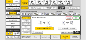Illustrazione della schermata sul pannello di controllo