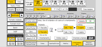 Illustrazione della schermata sul pannello di controllo