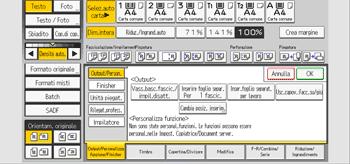 Illustrazione della schermata sul pannello di controllo