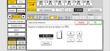 Illustrazione della schermata sul pannello di controllo
