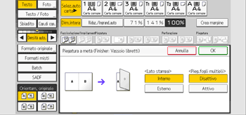 Illustrazione della schermata sul pannello di controllo