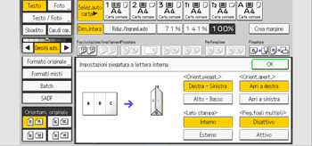 Illustrazione della schermata sul pannello di controllo