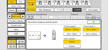 Illustrazione della schermata sul pannello di controllo