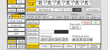Illustrazione della schermata sul pannello di controllo