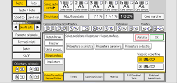 Illustrazione della schermata sul pannello di controllo
