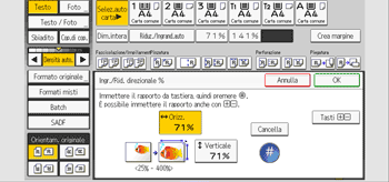 Illustrazione della schermata sul pannello di controllo