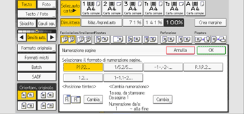 Illustrazione della schermata sul pannello di controllo