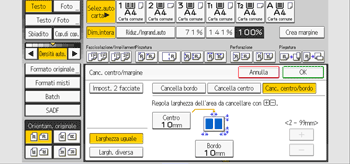 Illustrazione della schermata sul pannello di controllo
