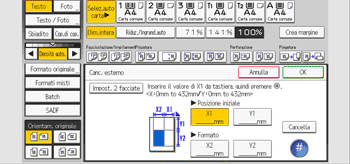 Illustrazione della schermata sul pannello di controllo